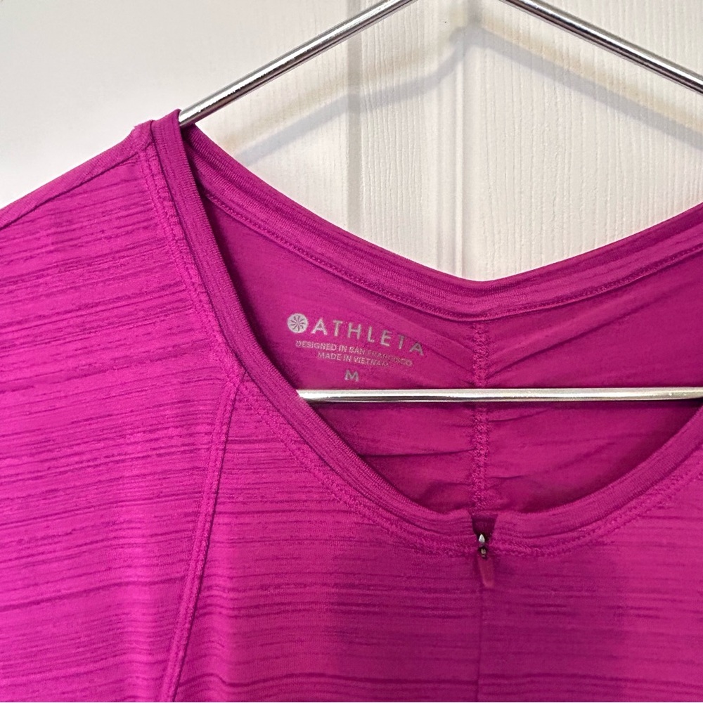 Athleta Pacifica Contoured Quarter Zip Tank UPF - Magenta Sz Medium NWT - Picture 6 of 8